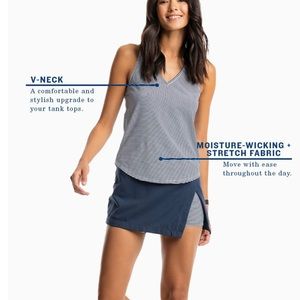 Southern Tide Cherise Racerback striped performance tank NWT.